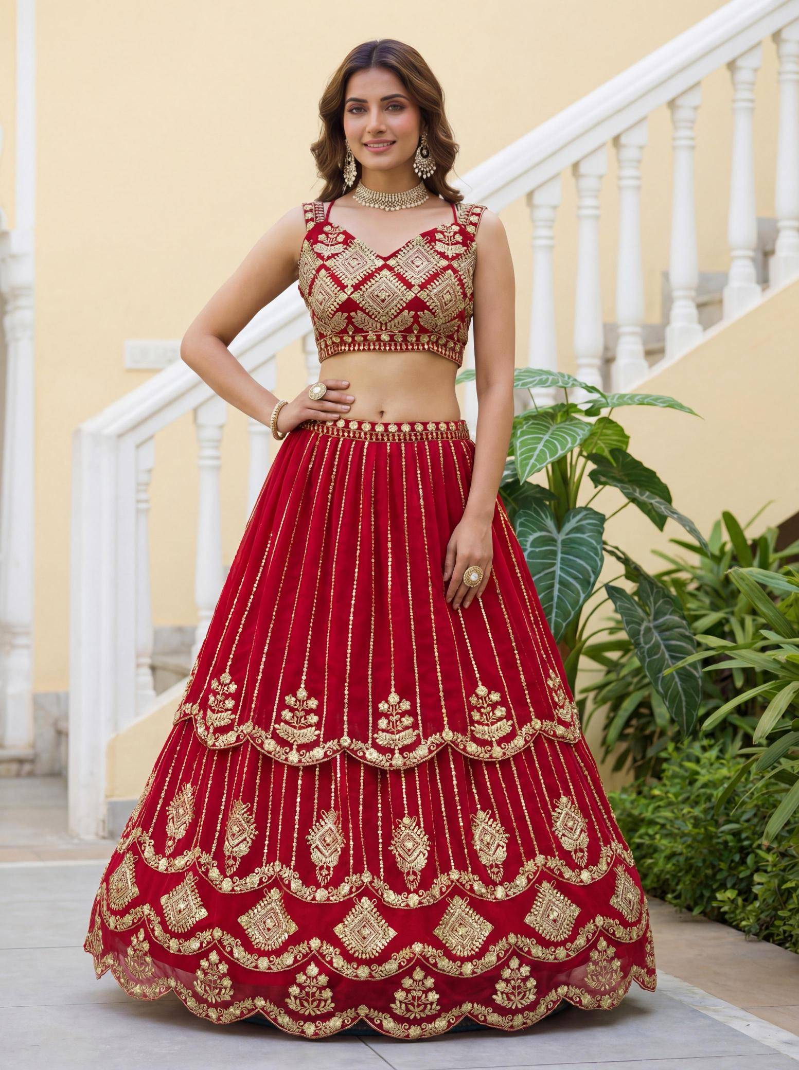DVD ON 5157 Georgeet Lehenga choli manufacturers in Kolkata